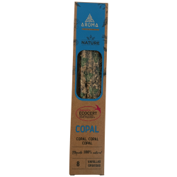 Caja Incienso Orgánico Copal AROMA Nature - 12 cajitas de 8 barritas gruesas