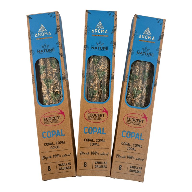 Pack 3x Encens Orgànic Copal AROMA Nature - 8 varetes 1h durada-Packs Estalvi Encens Orgànic AROMA Nature-HOSTENATURA