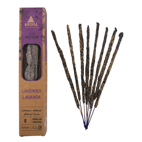Encens à la lavande bio AROMA Nature (paquet de 3 bâtonnets) - 8 bâtonnets, 1 heure de combustion