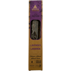 Pachet de tămâie cu lavandă organică AROMA Nature (3 bețișoare) - 8 bețișoare, timp de ardere 1 oră