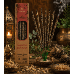 Caja Incienso Orgánico Frankincense AROMA Nature - 12 cajitas de 8 barritas gruesas