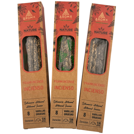 Pachet de 3 bețișoare cu tămâie organică AROMA Nature - 8 bețișoare, durată 1 oră