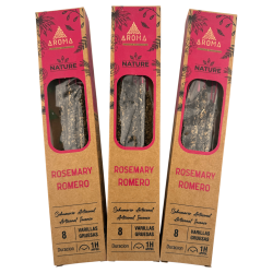 AROMA Nature Bio-Rosmarin-Räucherstäbchen-Packung (3 Stück) – 8 Stäbchen, Brenndauer 1 Stunde