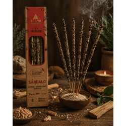 AROMA Nature Biologische Sandelhout Wierookdoos - 12 doosjes van 8 dikke stokjes