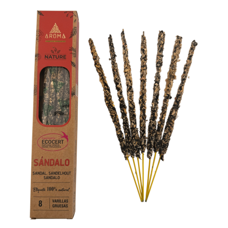 Pack 3x Incienso Orgánico Sándalo AROMA Nature - 8 varillas 1h duración