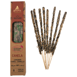 Cutie de tămâie cu scorțișoară organică AROMA Nature - 12 cutii a câte 8 bețișoare groase