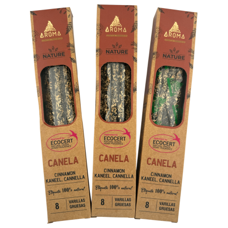 Pack 3x Encens Orgànic Canyella AROMA Nature - 8 varetes 1h durada