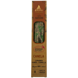 オーガニックシナモンお香 3本セットAROMA Nature - スティック8本入り、持続時間1時間