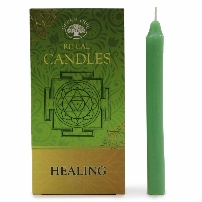 10 kandela berde multzoa - Sendatzea - Spellbound Magic Candles-ERRITUAL KANDELAK-HOSTENATURA