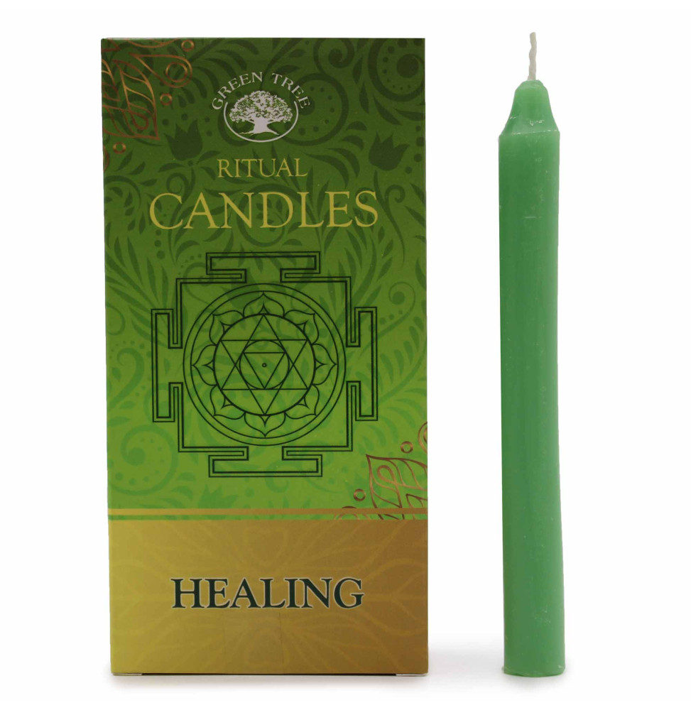 Conjunto de 10 velas verdes - Curación - Velas mágicas hechizadas-VELAS RITUALES-HOSTENATURA