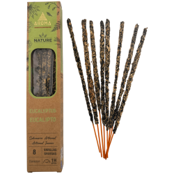 Verpakking van 3 biologische eucalyptuswierookstokjes AROMA van Nature - 8 stokjes, brandduur 1 uur