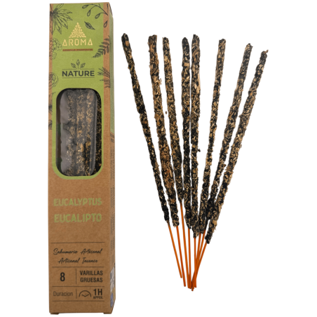 3-pack ekologisk eukalyptusrökelse AROMA Nature - 8 pinnar, 1 timmes varaktighet