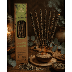 3-pack ekologisk eukalyptusrökelse AROMA Nature - 8 pinnar, 1 timmes varaktighet