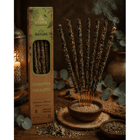 3er-Pack Bio-Eukalyptus-Räucherstäbchen AROMA Nature – 8 Stäbchen, Brenndauer 1 Stunde