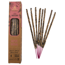 AROMA Nature Organic Rose Incense Box - 12 boxes of 8 thick sticks