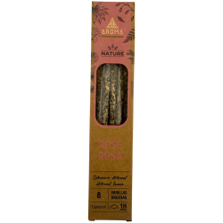 Verpakking van 3 biologische roze wierookstokjes AROMA Nature - 8 stokjes, brandduur 1 uur