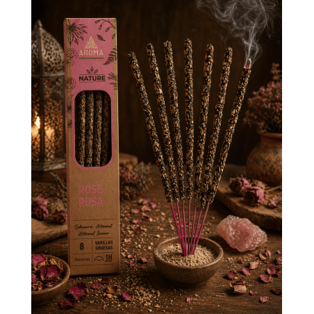 3-pack ekologisk rosa rökelse AROMA Nature - 8 pinnar, 1 timmes varaktighet