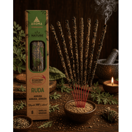 Pacote com 3 Incensos de Arruda Orgânica AROMA Nature - 8 varetas, duração de 1 hora