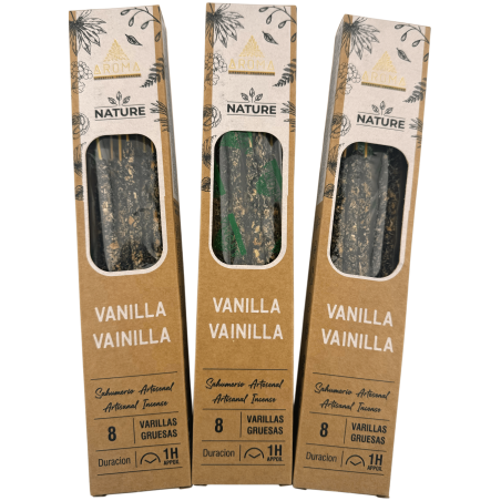 AROMA Nature Organic Vanilla Incense Pack - 8 patyczków, czas działania 1 godziny