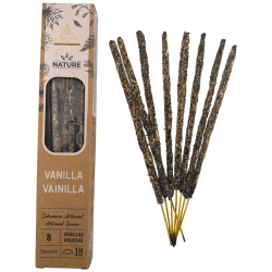 AROMA Nature Organic Vanilla Incense Pack - 8 pinnar, 1 timmes varaktighet