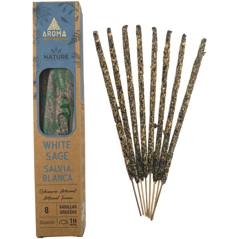 Incenso di salvia bianca biologica AROMA Nature White Sage - Confezione da 20 g-Fragranze aromatiche naturali di incenso biologico-HOSTENATURA