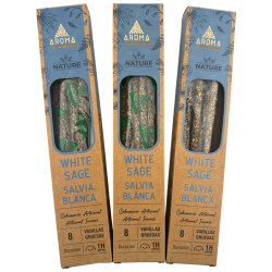 Pachet de 3 bețișoare de tămâie cu salvie albă...