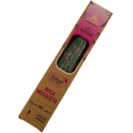Incenso de Rosa Mosqueta Orgânico AROMA Nature - 8 varetas, duração de 1 hora