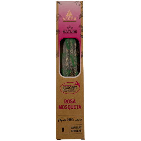 Pack 3x Incienso Orgánico Rosa Mosqueta AROMA Nature - 8 varillas 1h duración