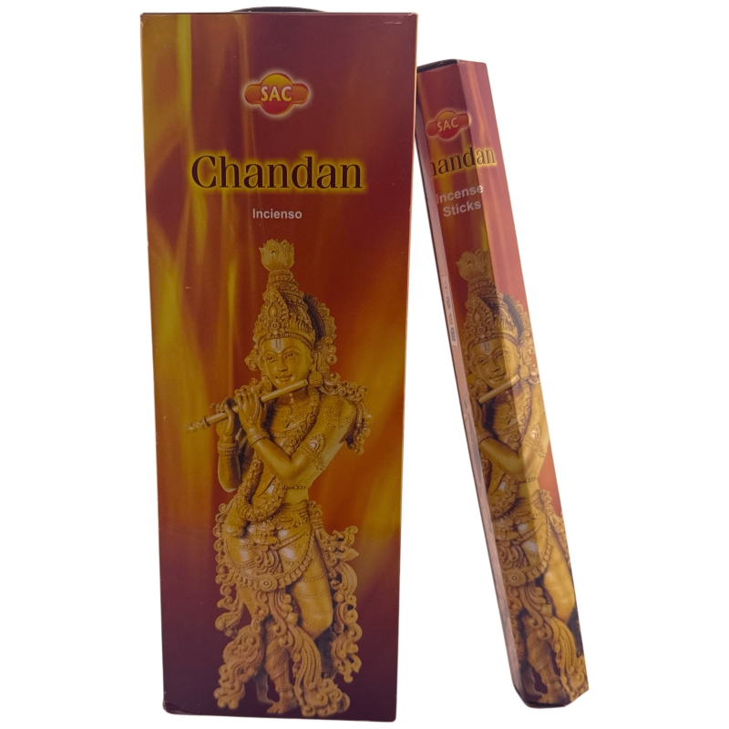 Kadzidełka SAC Chandan – pudełko zawierające 6 sześciokątnych opakowań po 20 patyczków w każdym, 120 kadzidełek-Kadzidła SAC-HOSTENATURA