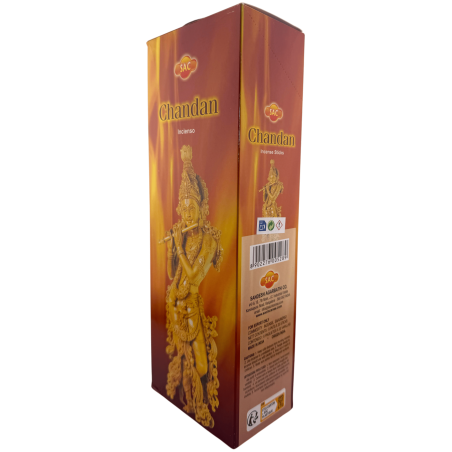 Incienso SAC Chandan - Caja de 6 paquetes hexagonales de 20 barritas 120 barritas de incienso