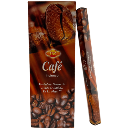 Encens SAC Cafe - Boîte de 6 paquets hexagonaux de 20 bâtonnets chacun, soit 120 bâtonnets d'encens