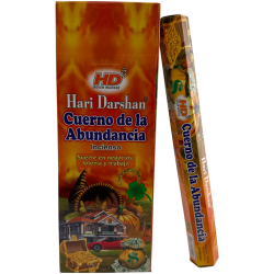 Encens Hari Darshan Corne d'Abondance - Boîte de 6 boîtes à encens hexagonales