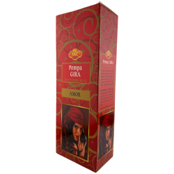 Incenso SAC Pompa Gira - Caixa com 6 embalagens hexagonais de 20 varetas cada, totalizando 120 varetas de incenso.
