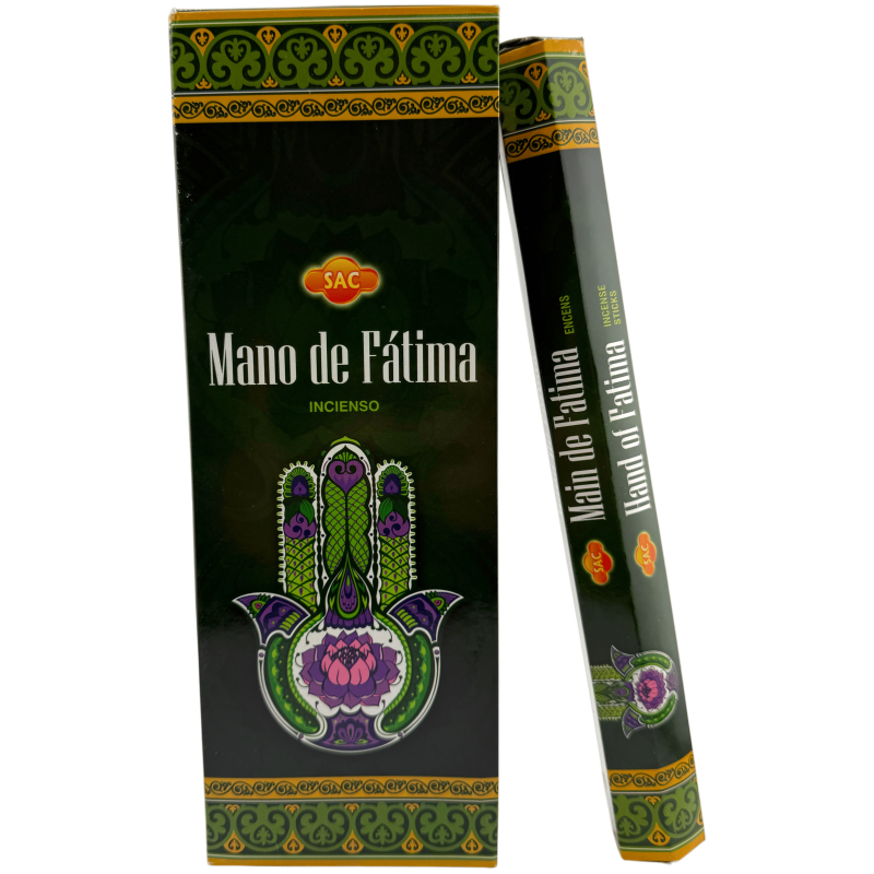 SAC Hand of Fatima Incense - Box of 6 hexagonal packs of 20 sticks each, 120 incense sticks-SAC INCENSES-HOSTENATURA