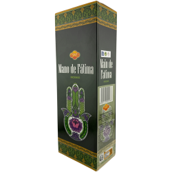 Incenso SAC Mão de Fátima - Caixa com 6 embalagens hexagonais de 20 varetas cada, totalizando 120 varetas de incenso.