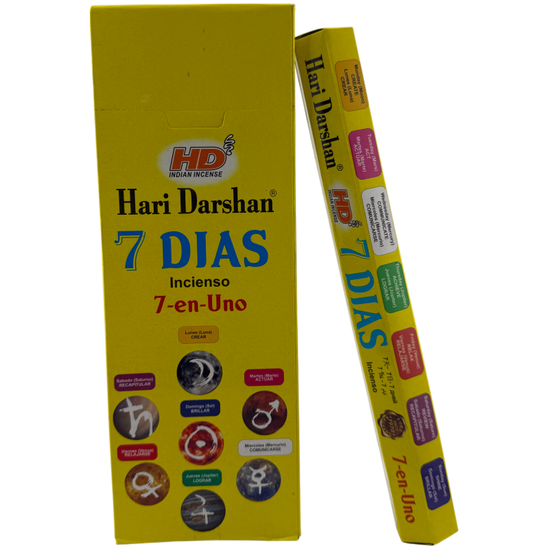 Tămâie Hari Darshan pentru 7 zile - Cutie cu 6 cutii hexagonale de tămâie-Tămâie hexagonală Hari Darshan-HOSTENATURA