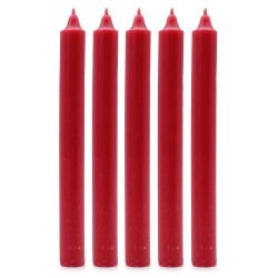 Bulk Solid Colour Dinner Candles - Rustic Red - Pack of 10 - 2