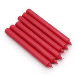 Bulk Solid Colour Dinner Candles - Rustic Red - Pack of 10 - 3