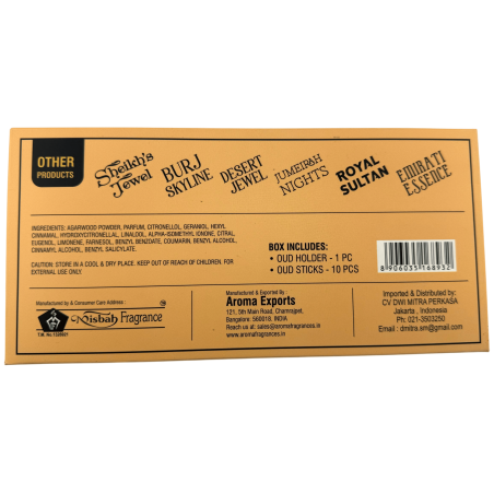 Dhoop Desert Jewel Arabisches Räucherstäbchen Misbah's DMP Perfumer Edition - 10 Räucherstäbchen mit Brenner