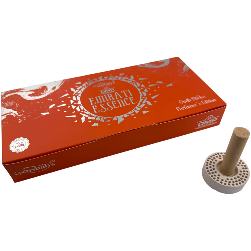 Arabisk Dhoop Rökelse Emiratisk Essens Misbahs DMP Perfumer Edition - 10 Dhoop-pinnar med brännare-Dhoop Misbahs DMP Oudh Perfumer Edition Arabisk Rökelse-HOSTENATURA