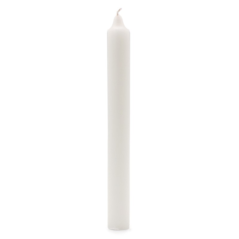 Candele sfuse in tinta unita - Bianco rustico - Confezione da 10-CANDELE CENA-HOSTENATURA