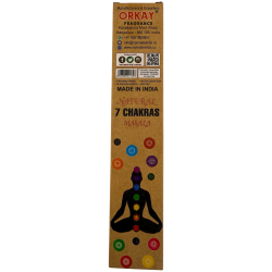 Natural Incense 7 Chakras Namaste India Natural Masala Orkay - 1 Schachtel Bio-Räucherstäbchen 30g.