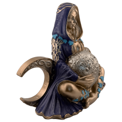 Harsbeeldje Gaia, godin Moeder Aarde, Drievoudige Maan - 20x10x15cm
