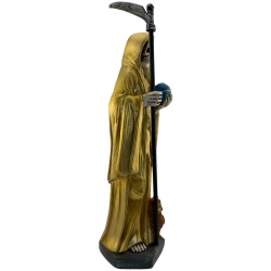 Estatueta da Santa Morte em resina, 30 cm, dourada