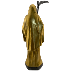Estatueta da Santa Morte em resina, 30 cm, dourada