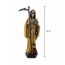 Estatueta da Santa Morte em resina, 30 cm, dourada