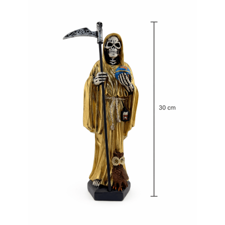Figura Resina Santisima Muerte 30cm Dorada