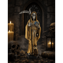 Estatueta da Santa Morte em resina, 30 cm, dourada