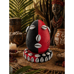 Figura de resina da cabeça de Eleggua, 22 cm