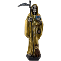 Figur Santa Muerte aus Kunstharz, 20 cm, golden